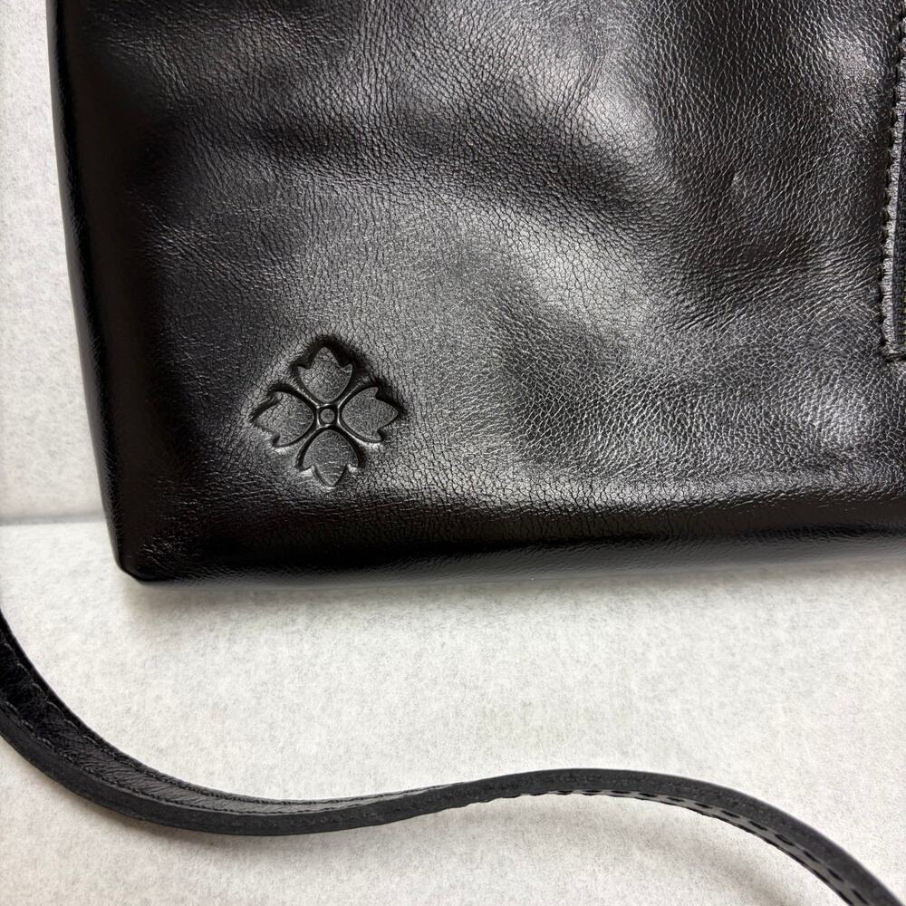 Patricia Nash Black Leather Organizer Messenger Crossbody Minimalist Quiet Lux - Picture 3 of 9